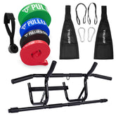 Pull-up Bar Set: Door Pull-up Bar + Pull-up Straps Set of 4 + Ab Straps