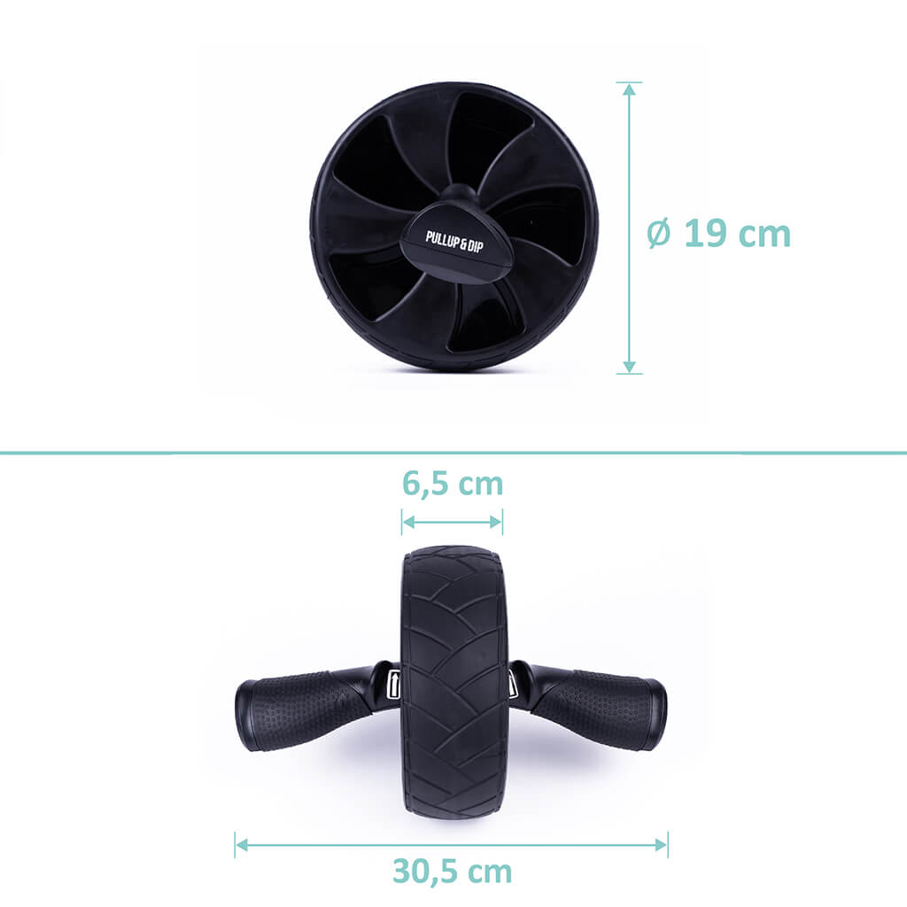 Ab Wheel with Slip-Resistant Knee Pads for Training the Abdominal and Core Musculature