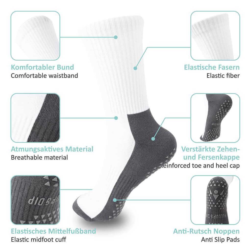 Non-slip Sports Socks in Black, 1 Pair