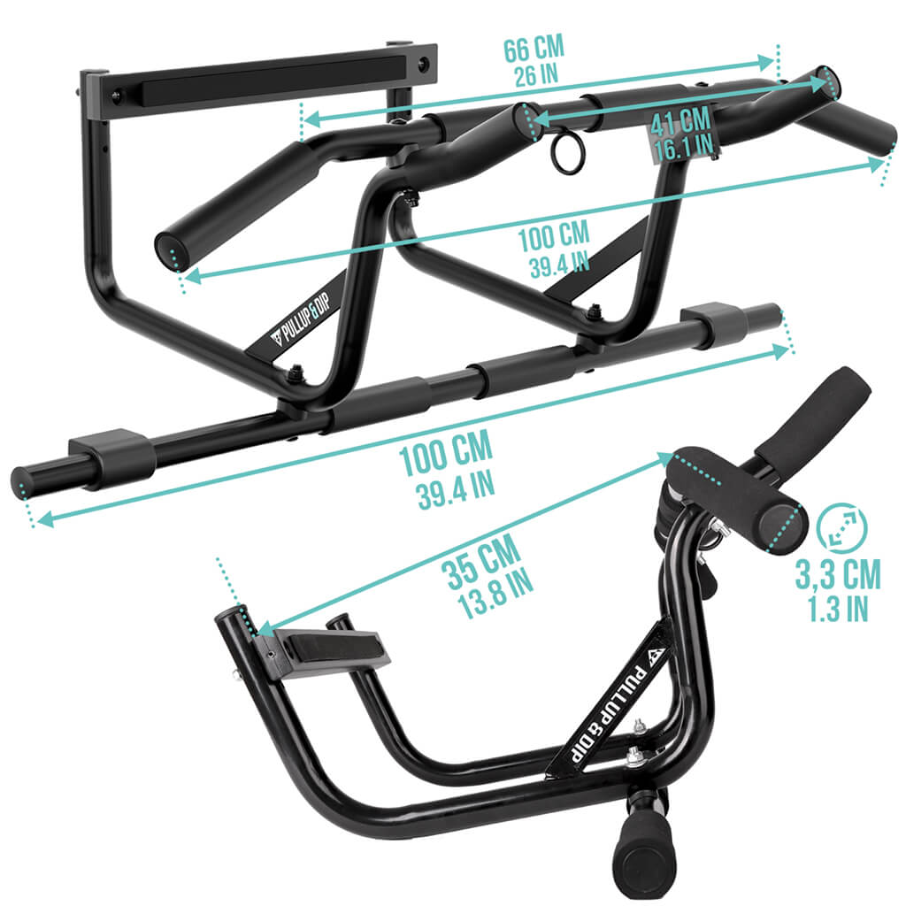 Pull-up Bar Set: Door Pull-up Bar + Pull-up Straps Set of 4 + Ab Straps