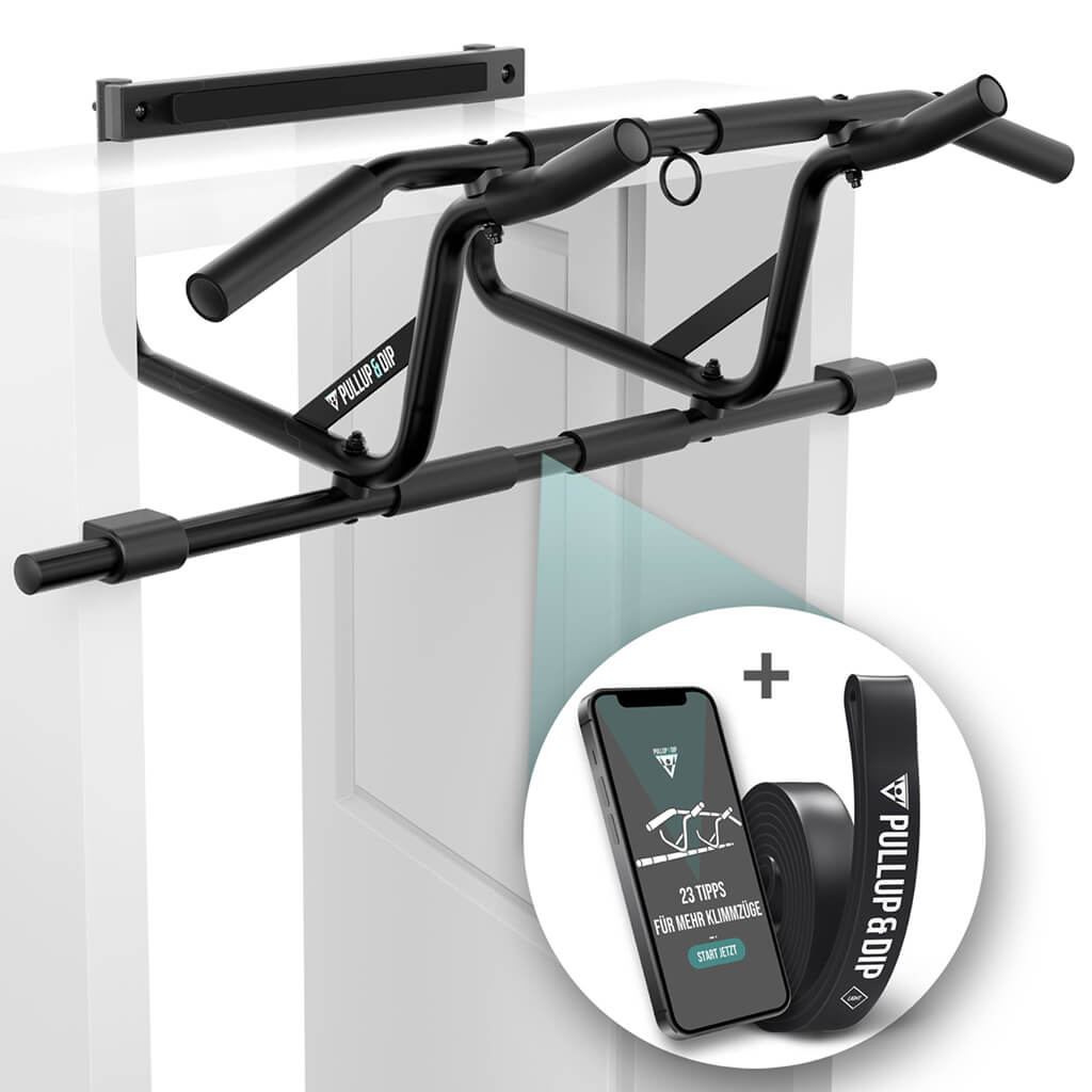 Pull-up Bar Set: Door Pull-up Bar + Pull-up Straps Set of 4 + Ab Straps