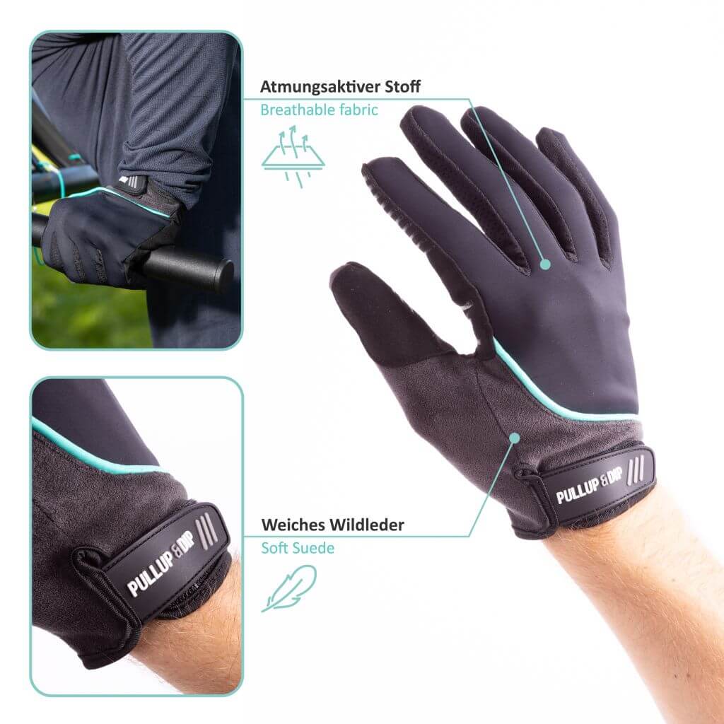 Full Fingered Gym Gloves with Non-Slip Silicone Gel for Training, Running, Cycling, Hiking