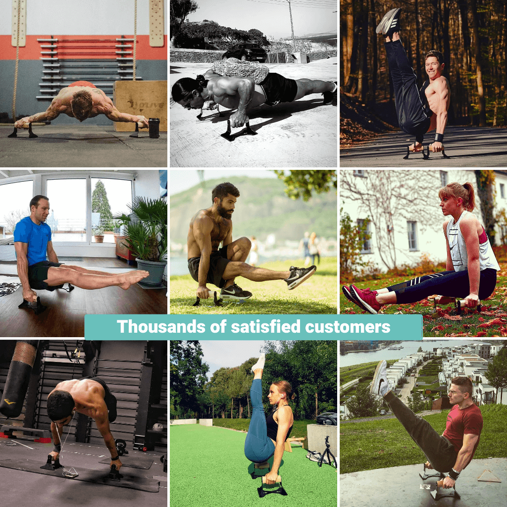 Push-Up Bars With Ergonomical Wooden Handle - Premium Push-Up Stands For Push-Ups And Handstand