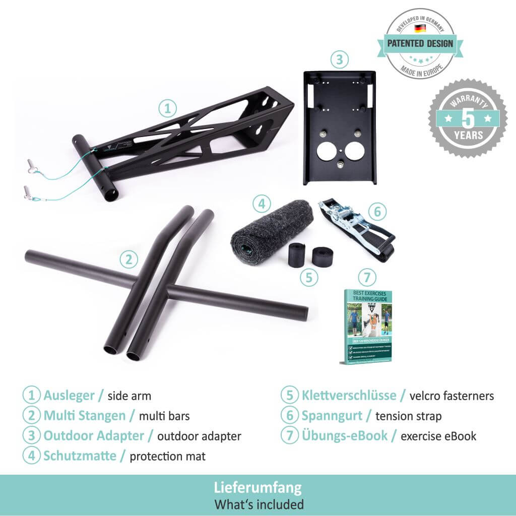 Mobile Outdoor Pull-Up and Dip Bar for Backyard or Park, Portable Gym For Over 35 Exercises