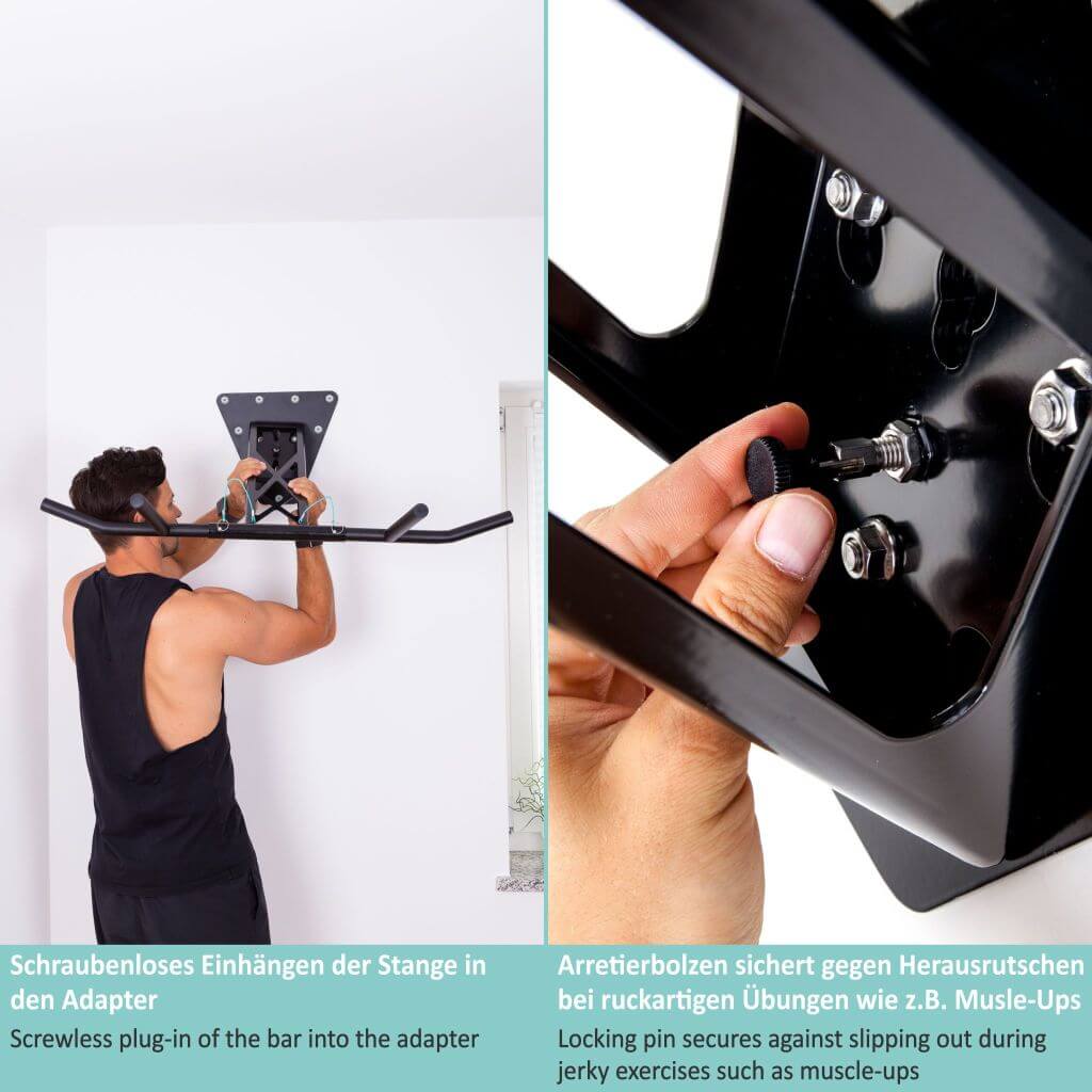 Pull-Up and Dip Bar - Mount On Indoor & Outdoor Wall, Worldwide Unique