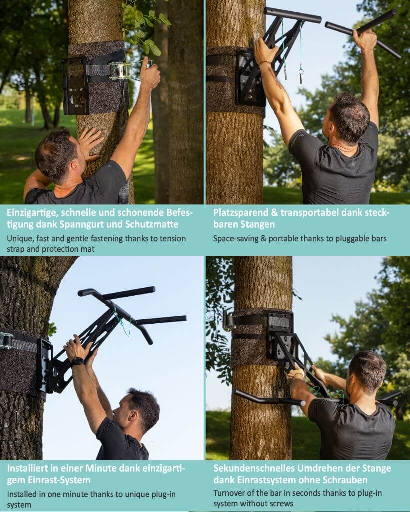 Mobile Outdoor Pull-Up and Dip Bar for Backyard or Park, Portable Gym For Over 35 Exercises