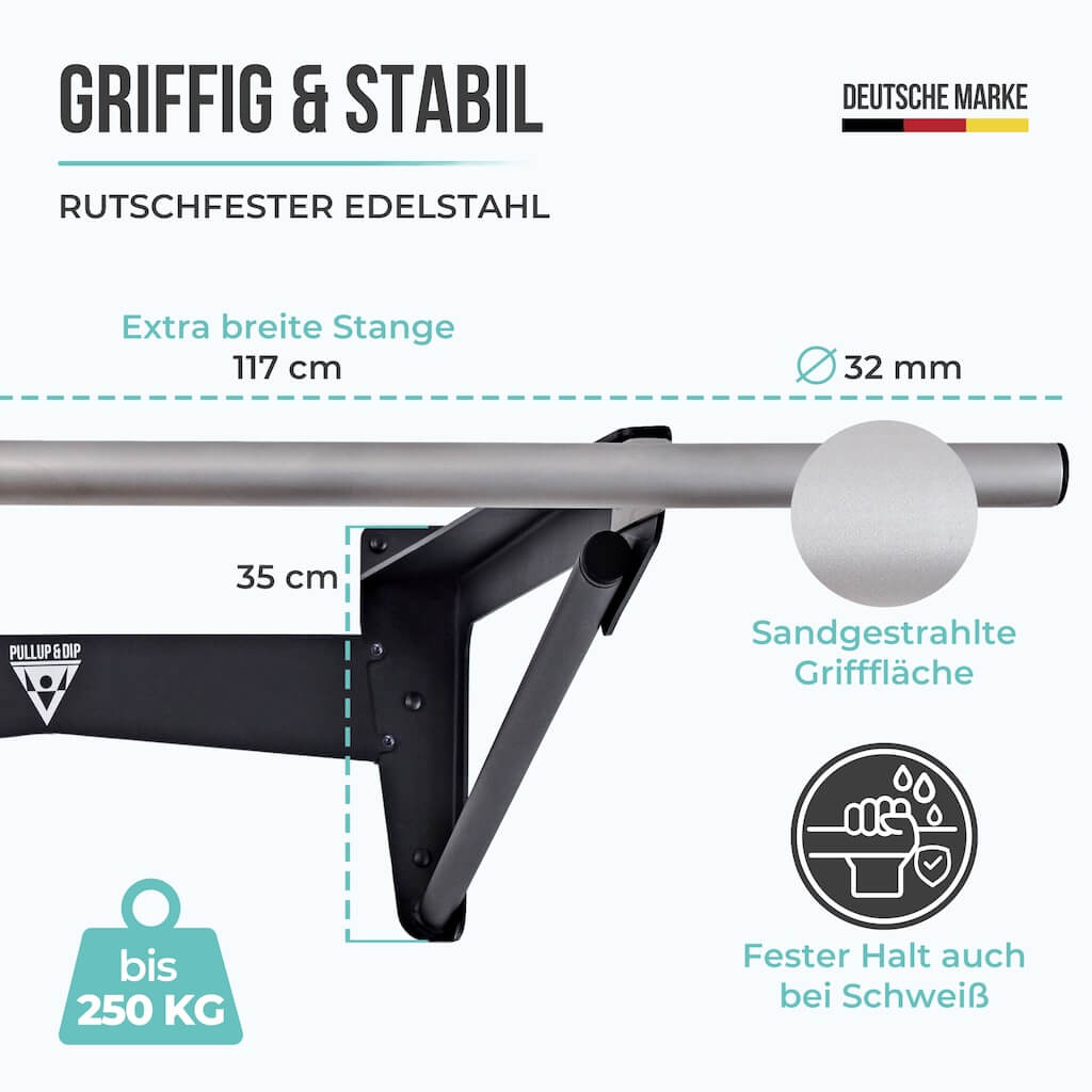 Muscle-Up Bar, Pull-up Bar With Extra Wall Distance