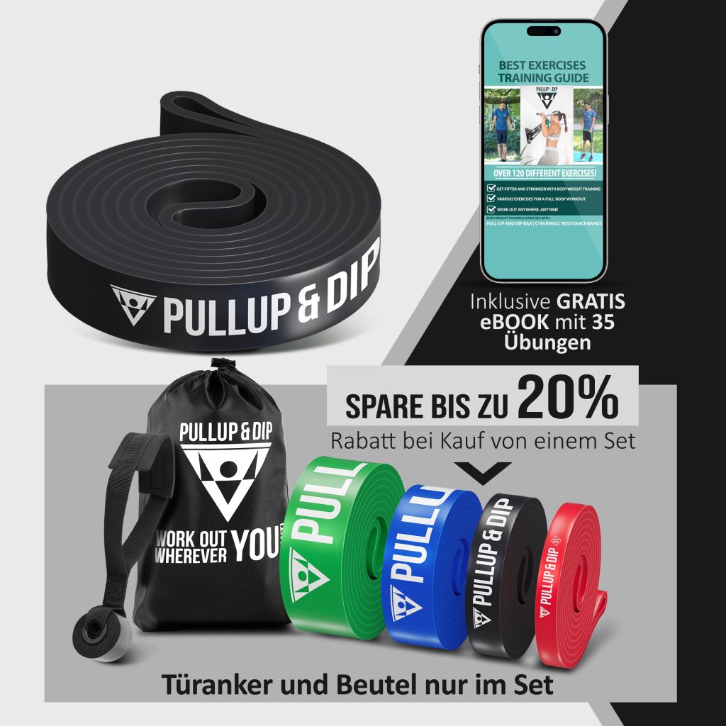 Pull-Up Bands / Resistance Bands in Different Strengths - Includes Exercise Guide
