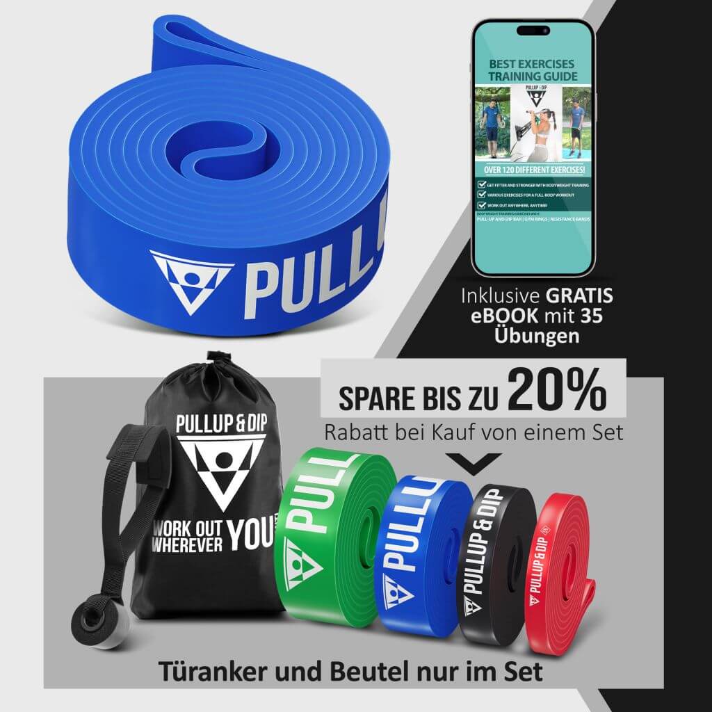 Pull-Up Bands / Resistance Bands in Different Strengths - Includes Exercise Guide