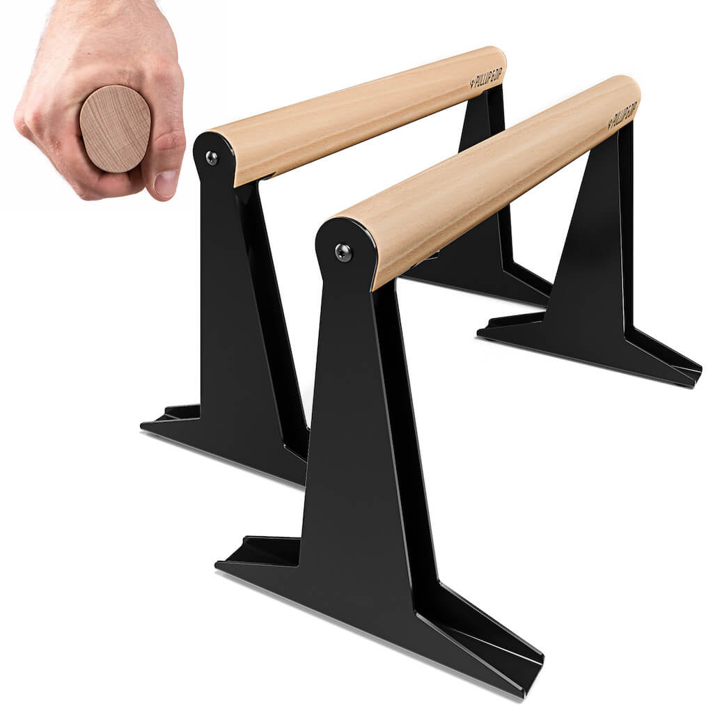 High Quality Wooden Parallettes With Ergonomic Wooden Handle - Low Or Medium Version