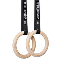 Wooden Gymnastic Rings - Includes Buckle Straps, Door Anchor and Bag