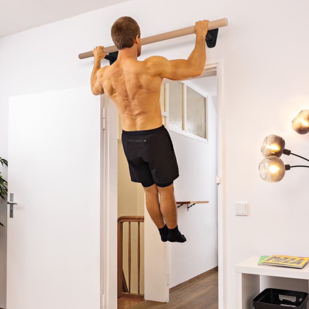 Wooden Pull-up Bar for Wall Mounting above Door Frame
