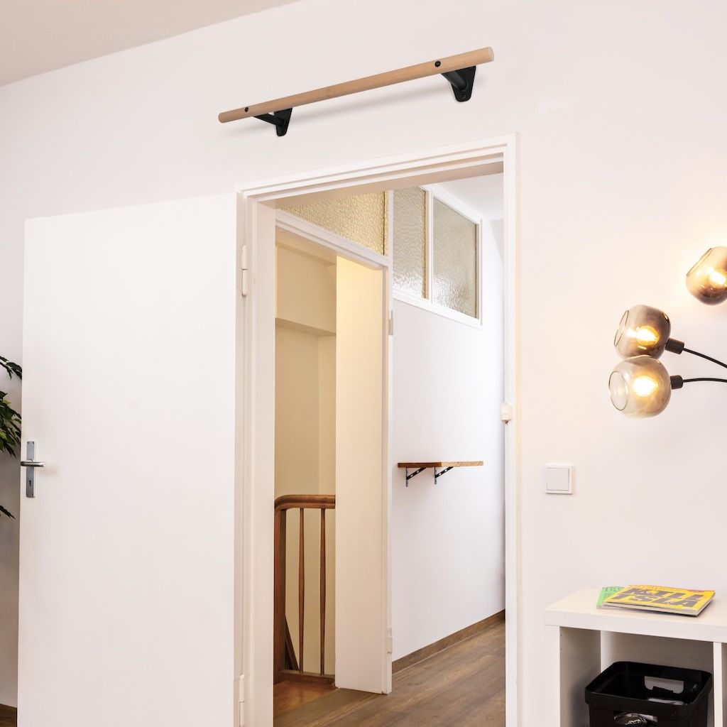 Wooden Pull-up Bar for Wall Mounting above Door Frame