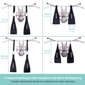 Pull-up Bar Set: Door Pull-up Bar + Pull-up Straps Set of 4 + Ab Straps