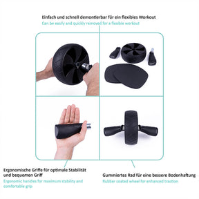 Ab Wheel with Slip-Resistant Knee Pads for Training the Abdominal and Core Musculature