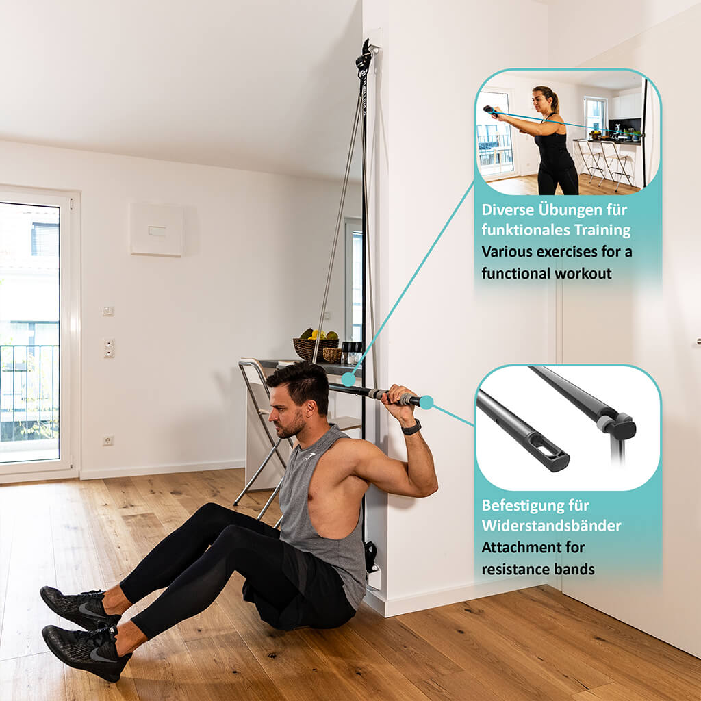 FREESIXD Suspension Trainer With Resistance Bands, Full-Body Training Device