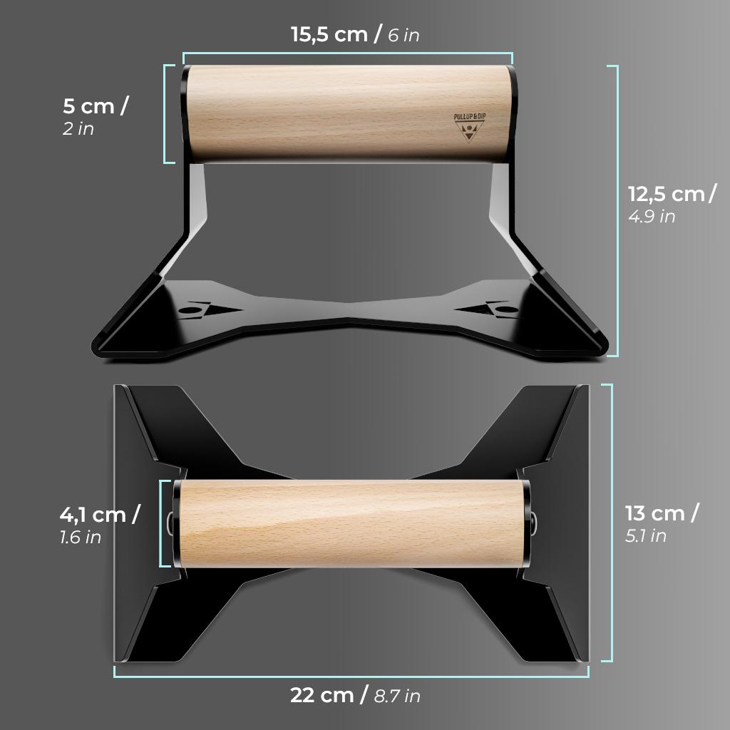 Push-Up Bars With Ergonomical Wooden Handle - Premium Push-Up Stands For Push-Ups And Handstand