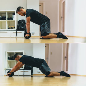 Ab Wheel with Slip-Resistant Knee Pads for Training the Abdominal and Core Musculature