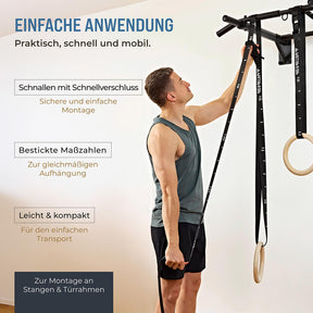 Wooden Gymnastic Rings - Includes Buckle Straps, Door Anchor and Bag
