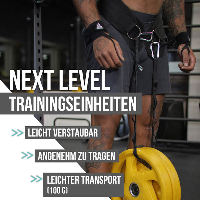 Dip belt rope, daisy chain for dips and for climbing, climbing harness