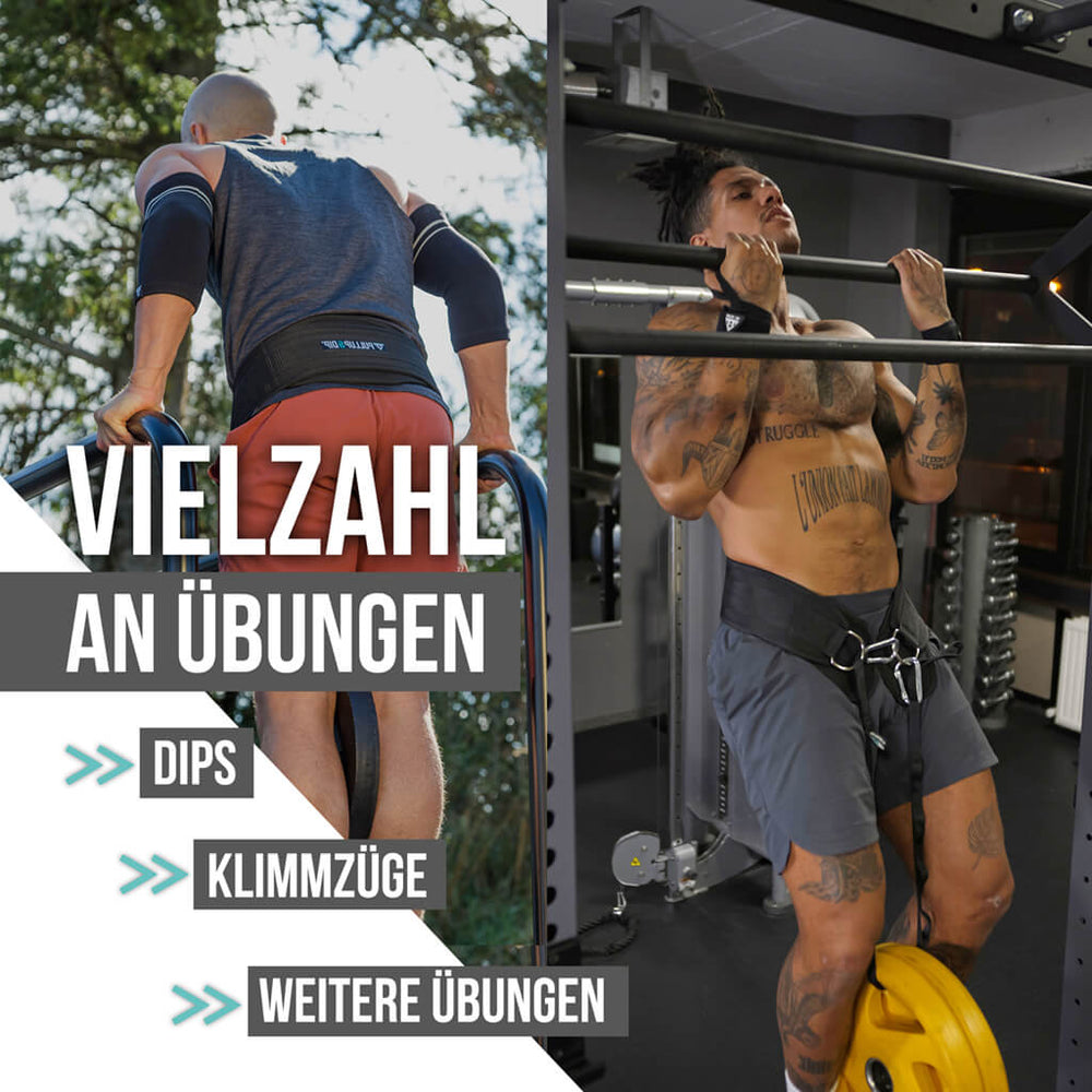 Dip belt rope, daisy chain for dips and for climbing, climbing harness