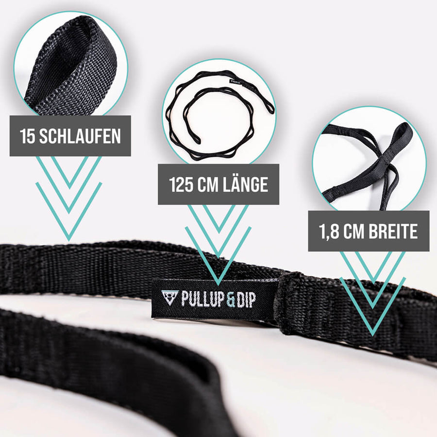 Dip belt rope, daisy chain for dips and for climbing, climbing harness