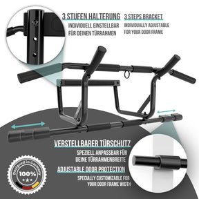 Pull-up Beginner Set: Doorway Pull-up Bar, Pull-up Bands Set of 3 & Guide Bundle in English
