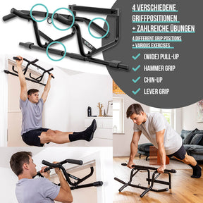 Pull-up Beginner Set: Doorway Pull-up Bar, Pull-up Bands Set of 3 & Guide Bundle in English