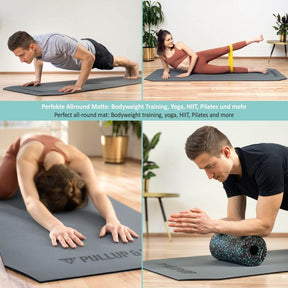 Exercise Mat With Two Layers, Pollutant-free, Abrasion Resistant, Anti-slip