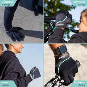 Full Fingered Gym Gloves with Non-Slip Silicone Gel for Training, Running, Cycling, Hiking