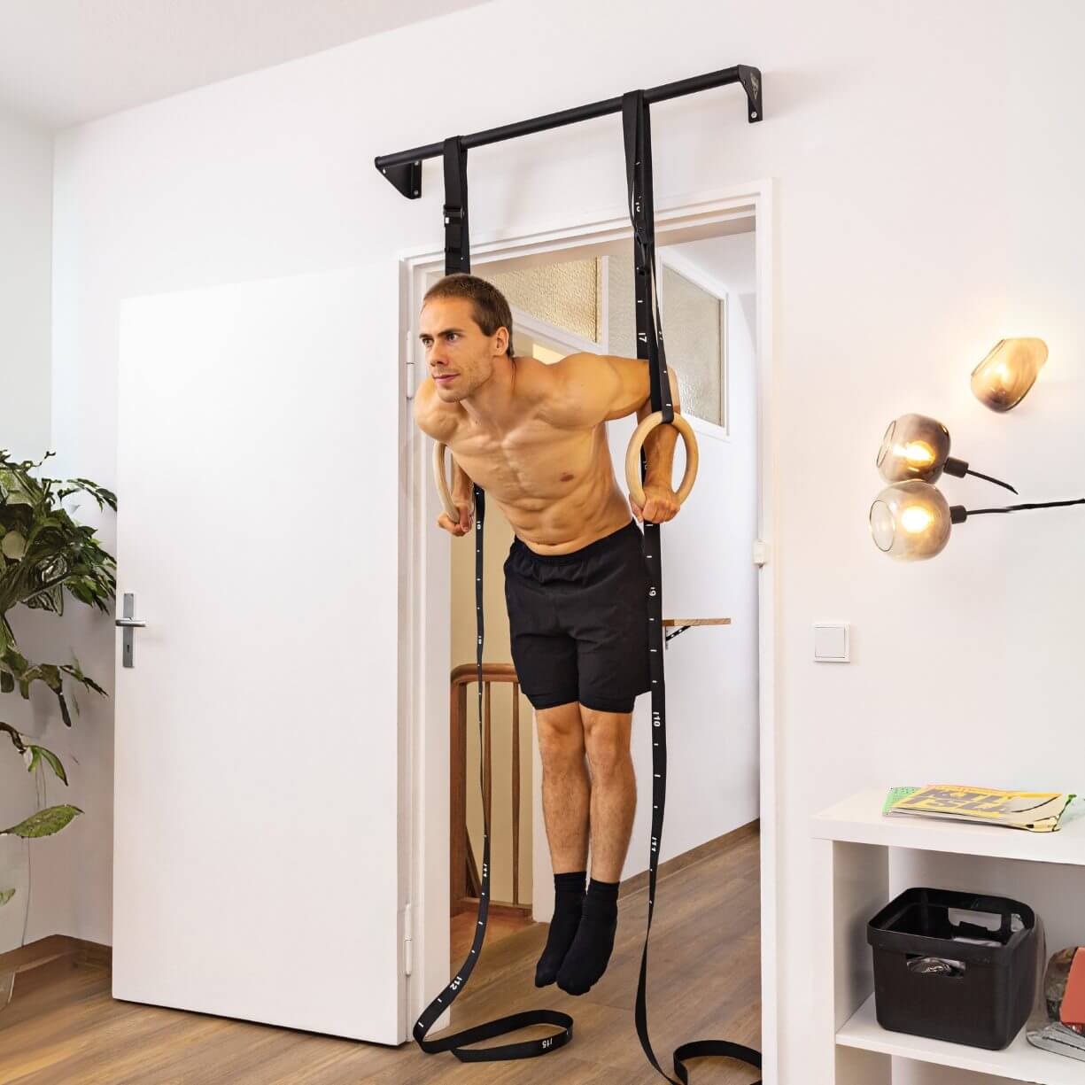 Wooden Gymnastic Gymnastic Rings On Pull Up Bar Workout Rings For