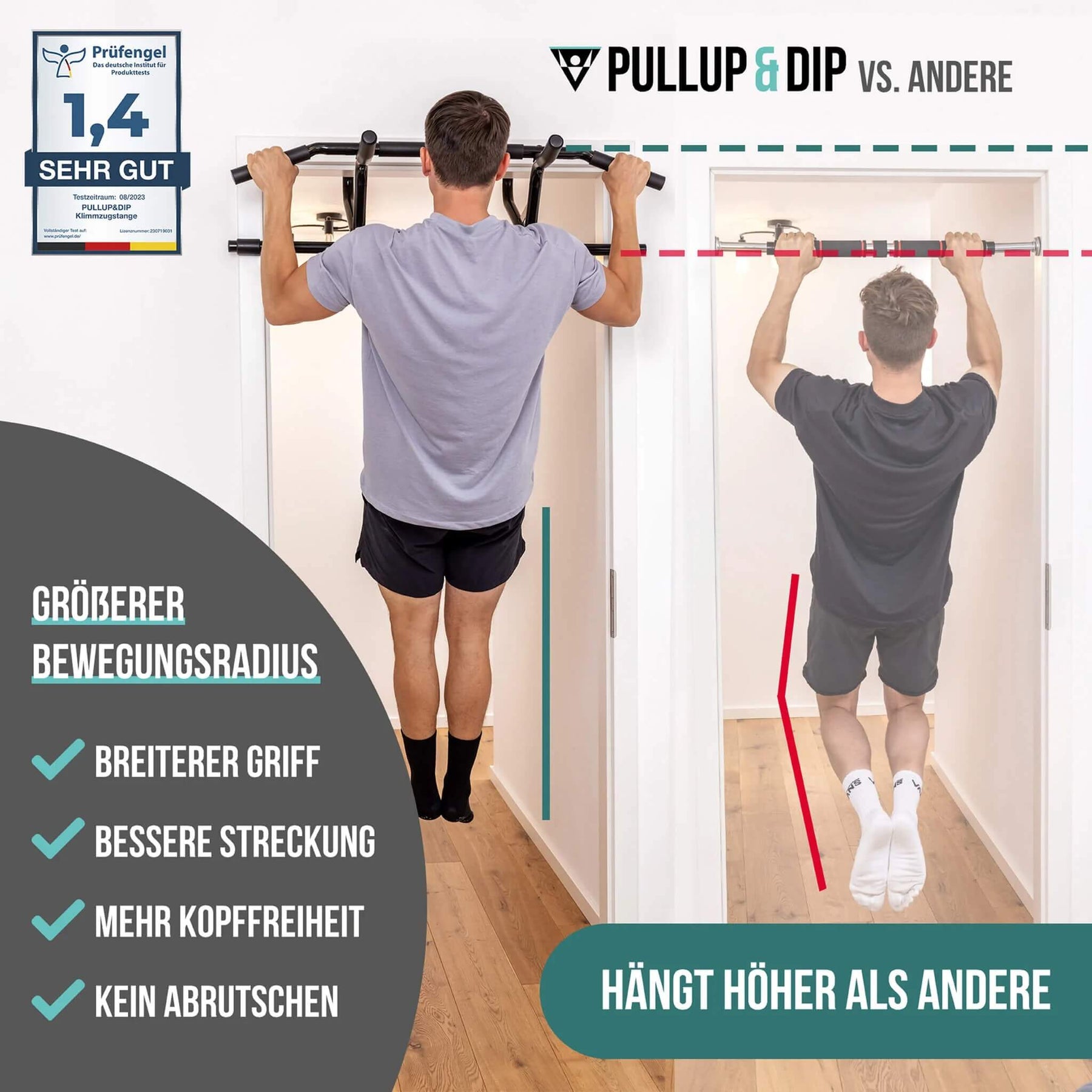 Pull-up Beginner Set: Doorway Pull-up Bar, Pull-up Bands Set of 3 & Guide Bundle in English