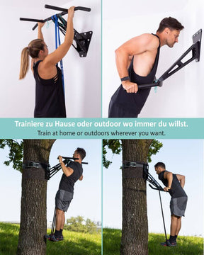 Mobile Pull-Up And Dip Bar - Indoor And Outdoor, Portable Gym For 35 Exercises