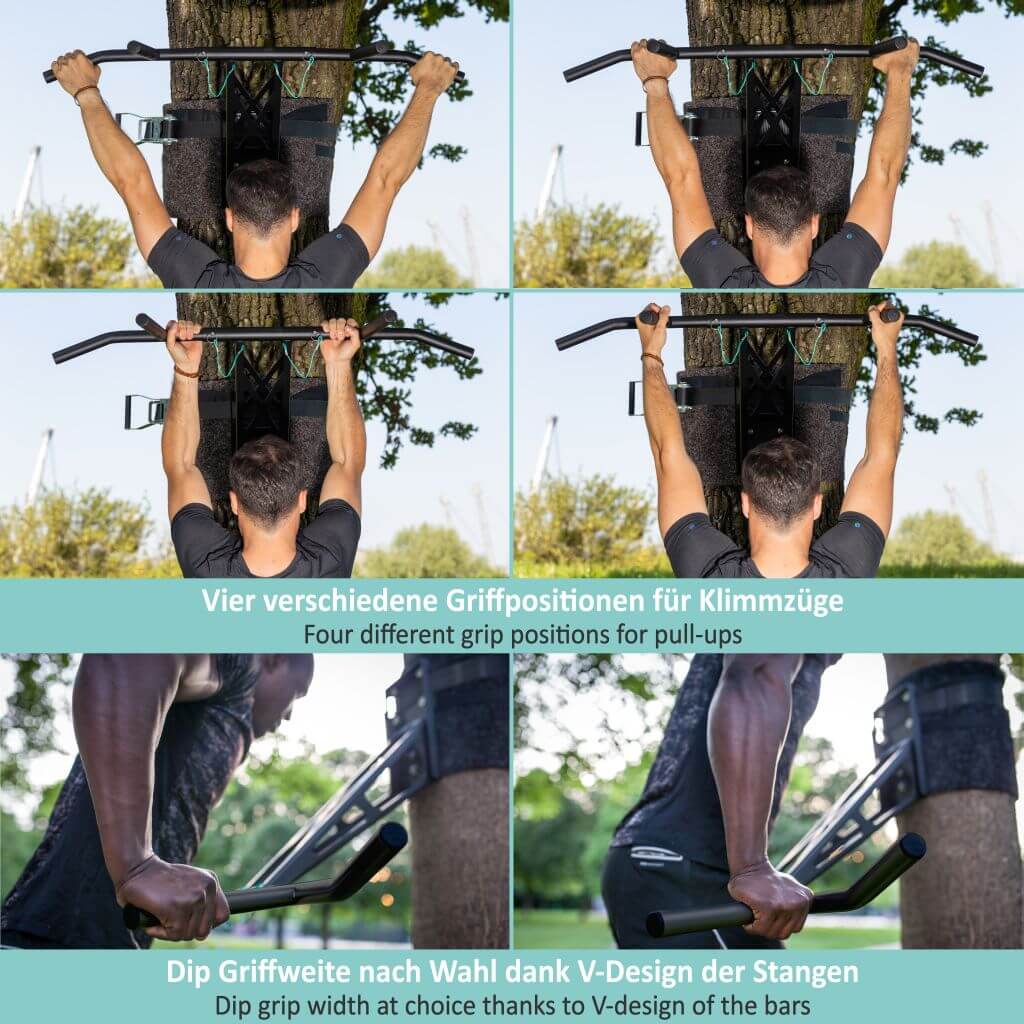 Mobile Outdoor Pull-Up and Dip Bar for Backyard or Park, Portable Gym For Over 35 Exercises