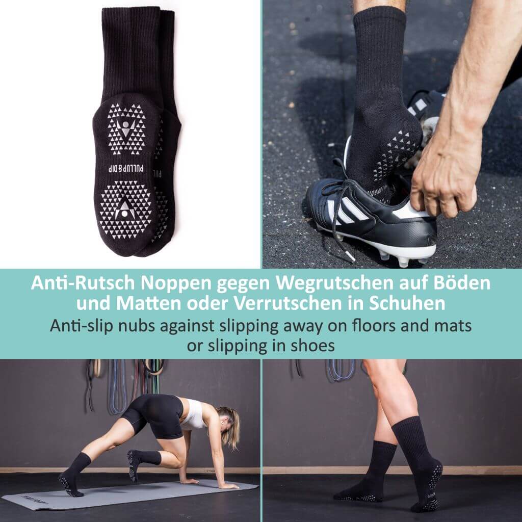 Non-slip Sports Socks in Black, 1 Pair