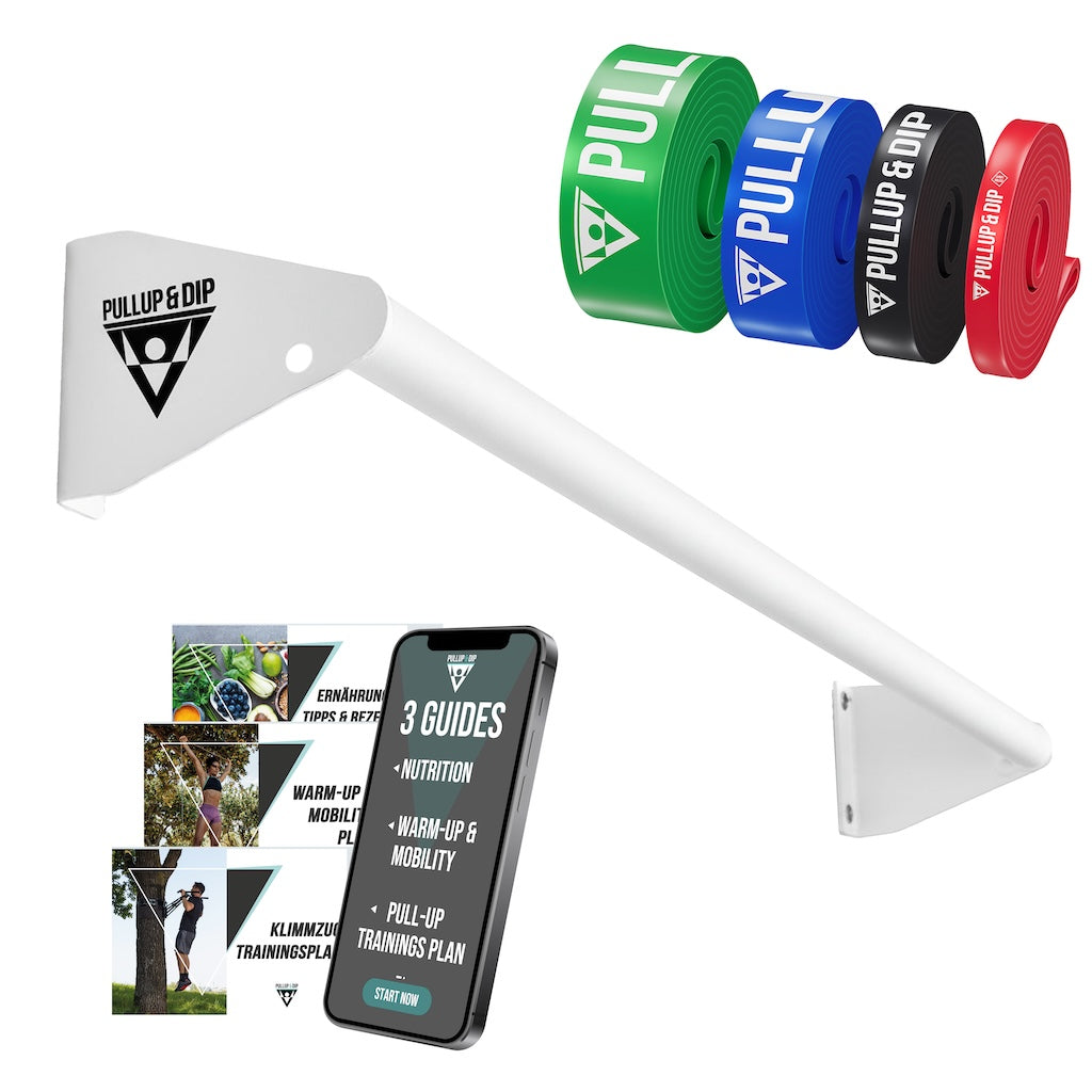 Pull-up bar for wall mounting above door frame set