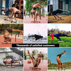 [B-Good] Wooden Parallettes With Ergonomic Wooden Handle - Low Or Medium Version