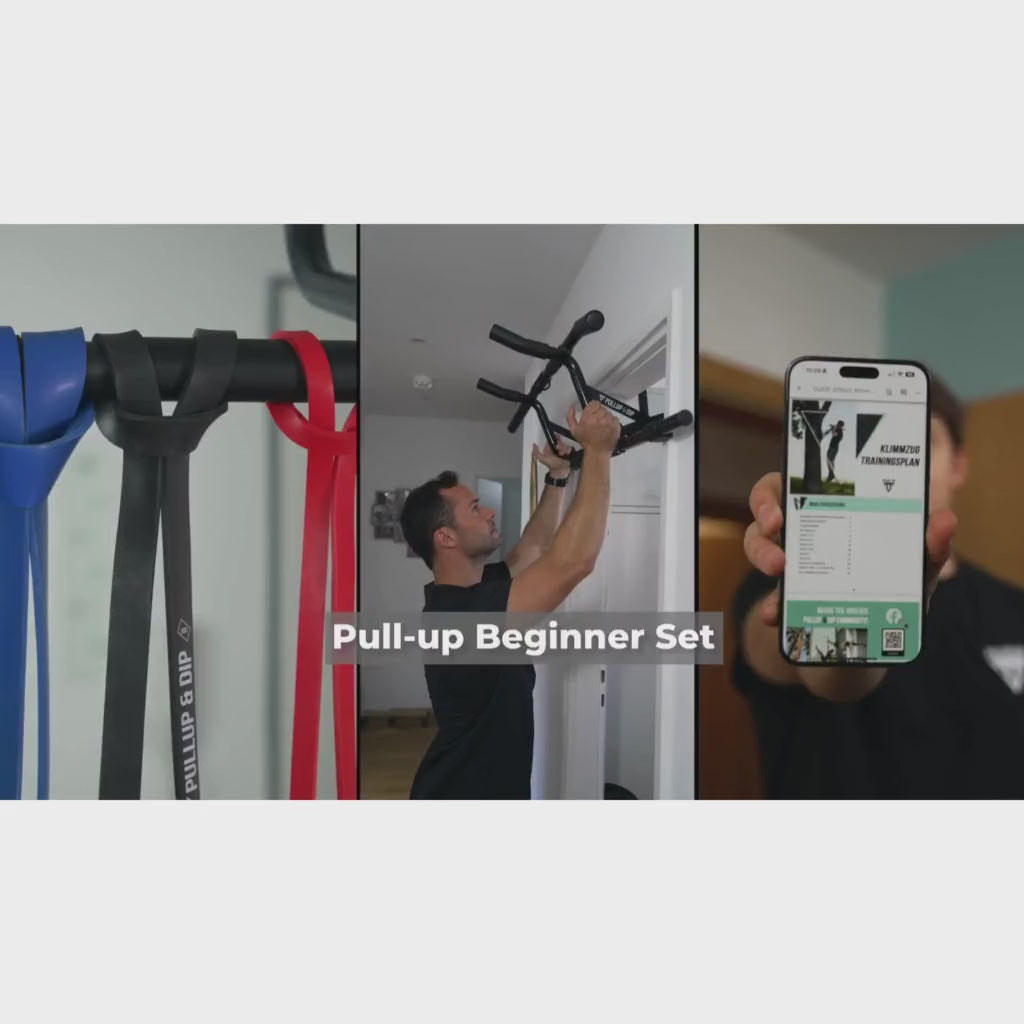 Pull-up Beginner Set: Door Pull-up Bar, Pull-up Bands Set and Guides