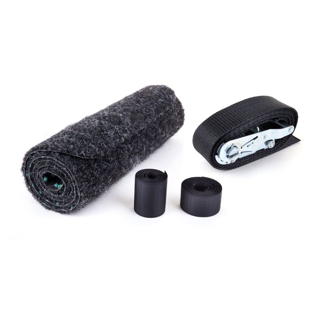 Protection mat tension belt outdoor installation & bar on tree post