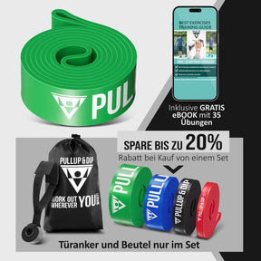 Pull-Up Bands / Resistance Bands in Different Strengths - Includes Exercise Guide