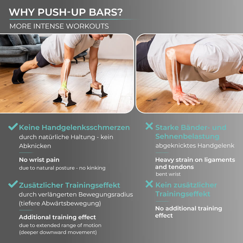 [B-Good] Push-Up Bars With Ergonomical Wooden Handle, 2nd Choice Product