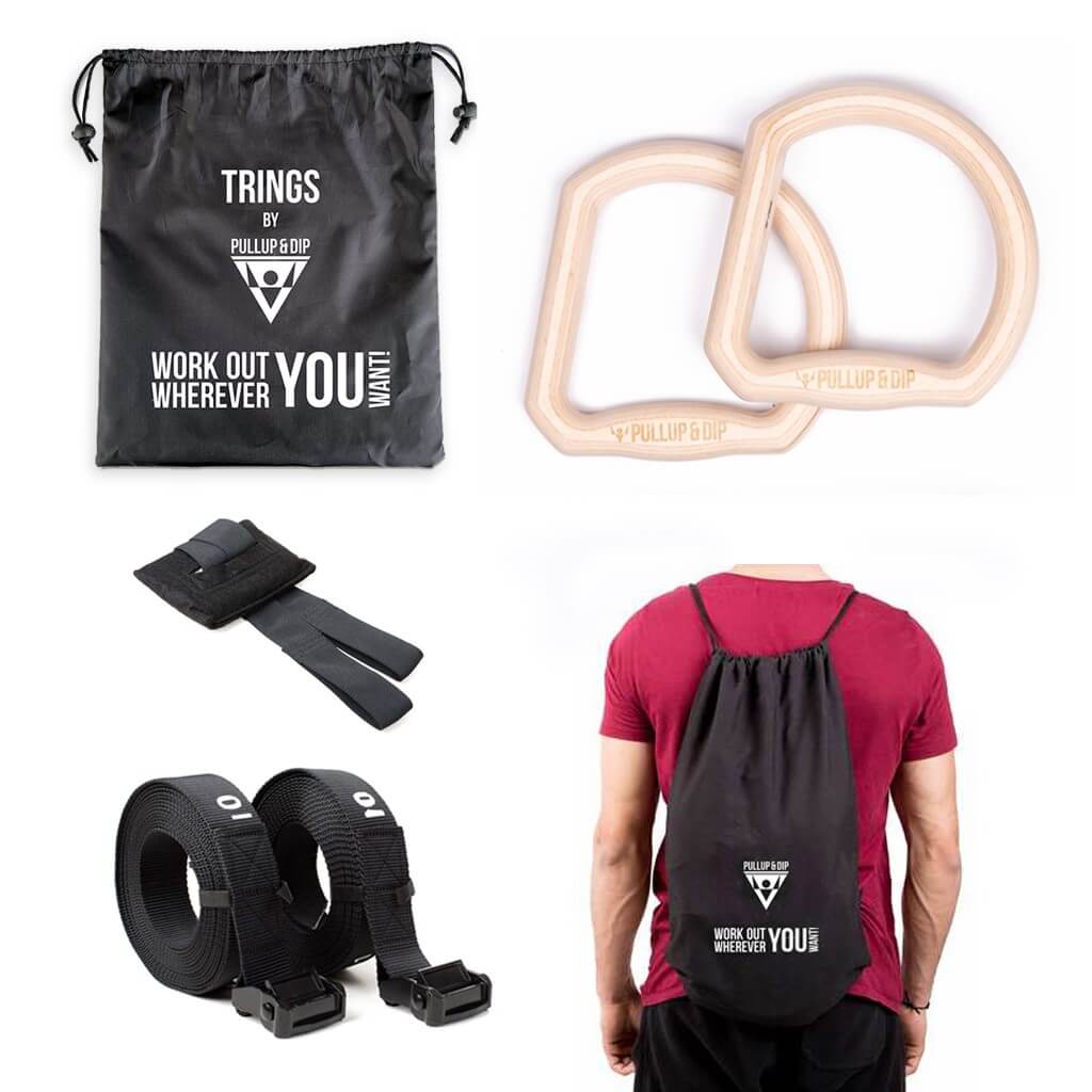 "TRINGS" Calisthenics Rings Set With Straps, Door Anchor and Bag