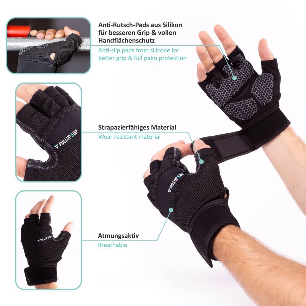 Weightlifting Gloves with Wrist Wraps for Men and Women
