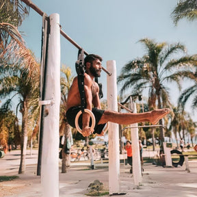 Calisthenics Starter Set: Gym Rings, Push-Up Bars, Resistance Bands Set of 4, Jump Rope