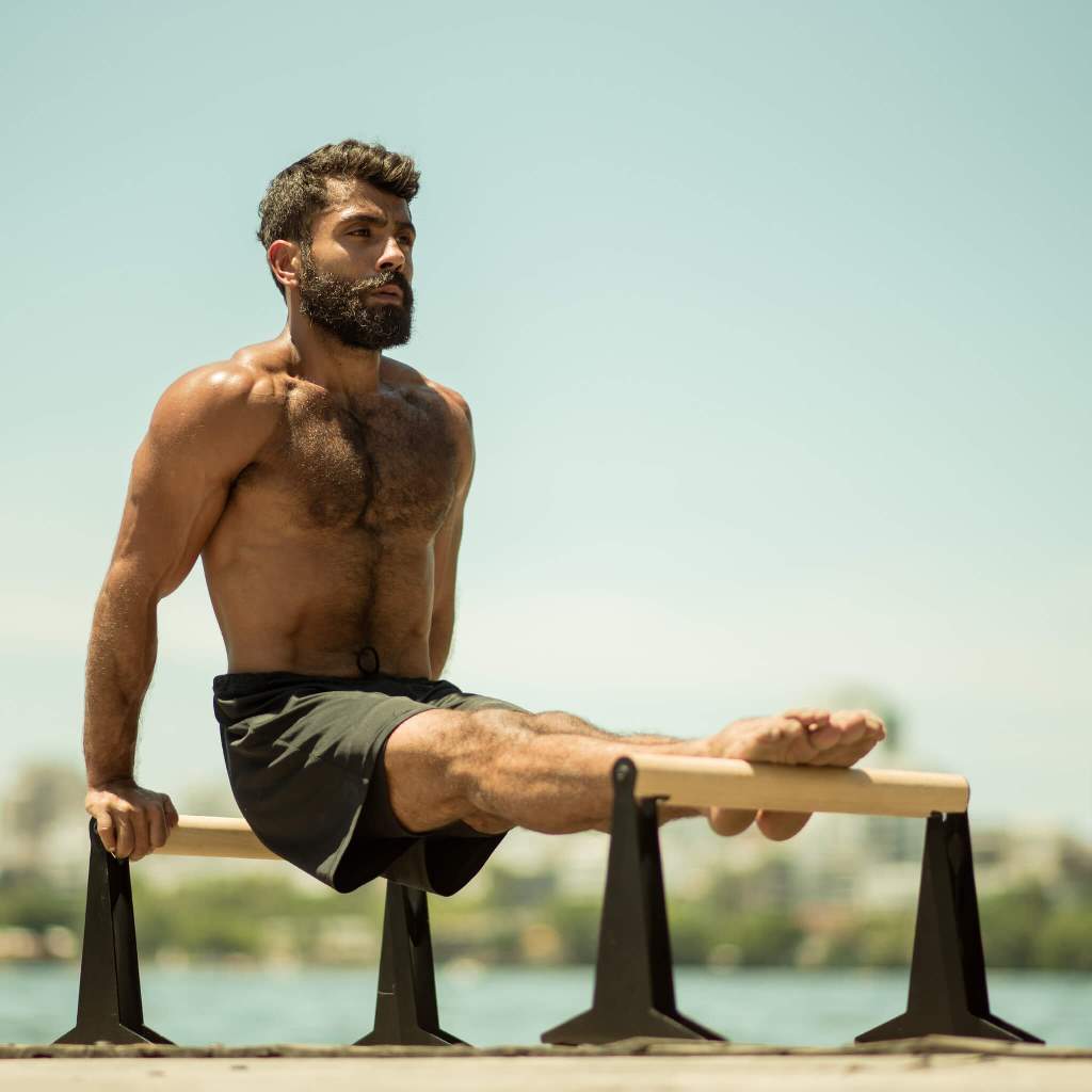 [B-Good] Wooden Parallettes With Ergonomic Wooden Handle - Low Or Medium Version