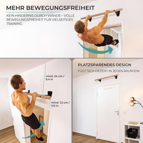 Wooden Pull-up Bar for Wall Mounting above Door Frame